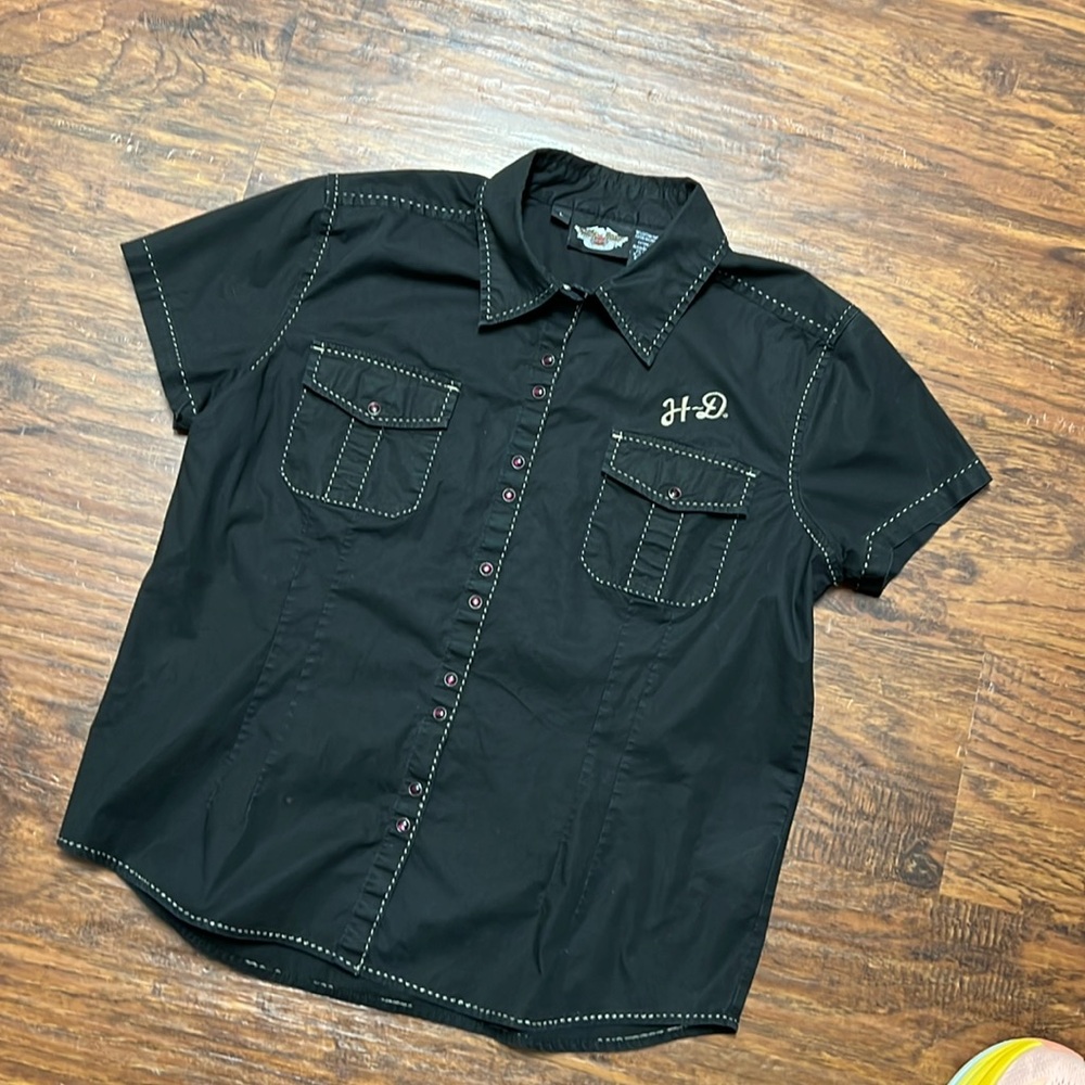 Ladies Harley Davidson Snap-up Top - Large